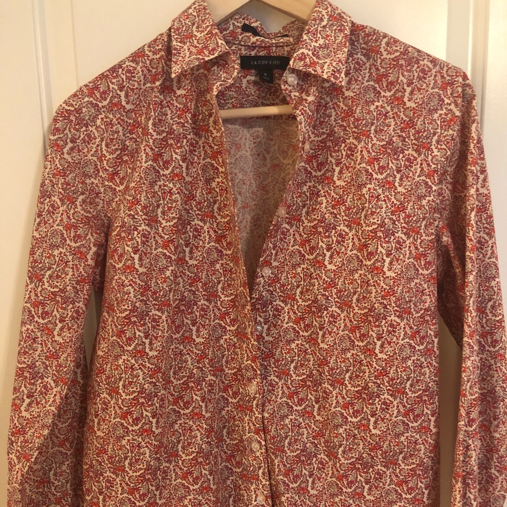 Lands End Floral Shirt